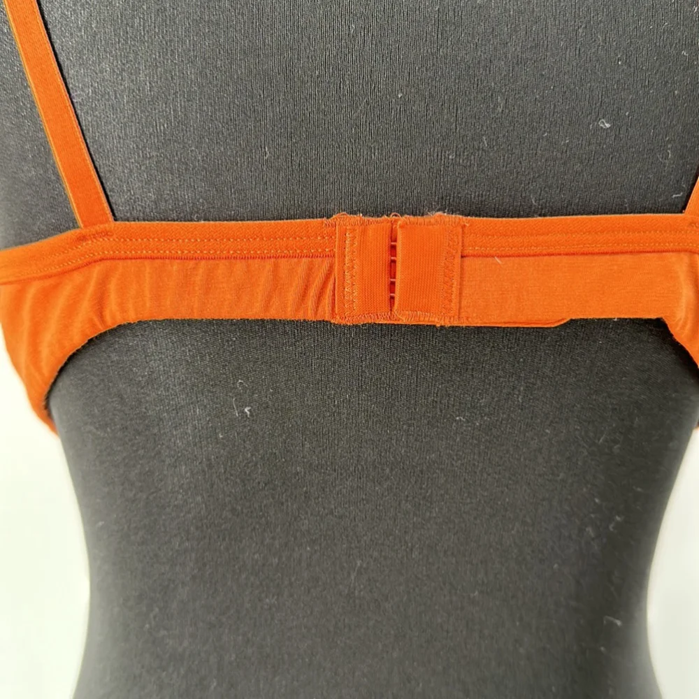 Everlane The Cotton Bralette cognac orange brown lounge comfort light support XL
